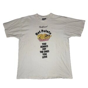 Vintage Single Stitch Joe Boxer Girlfriend Hot Potato White T-Shirt One Size